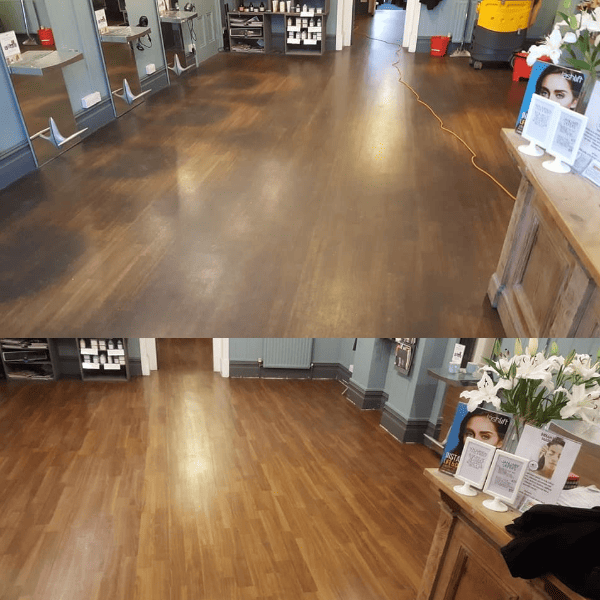 Professional office & commercial hard floor cleaning before and after results